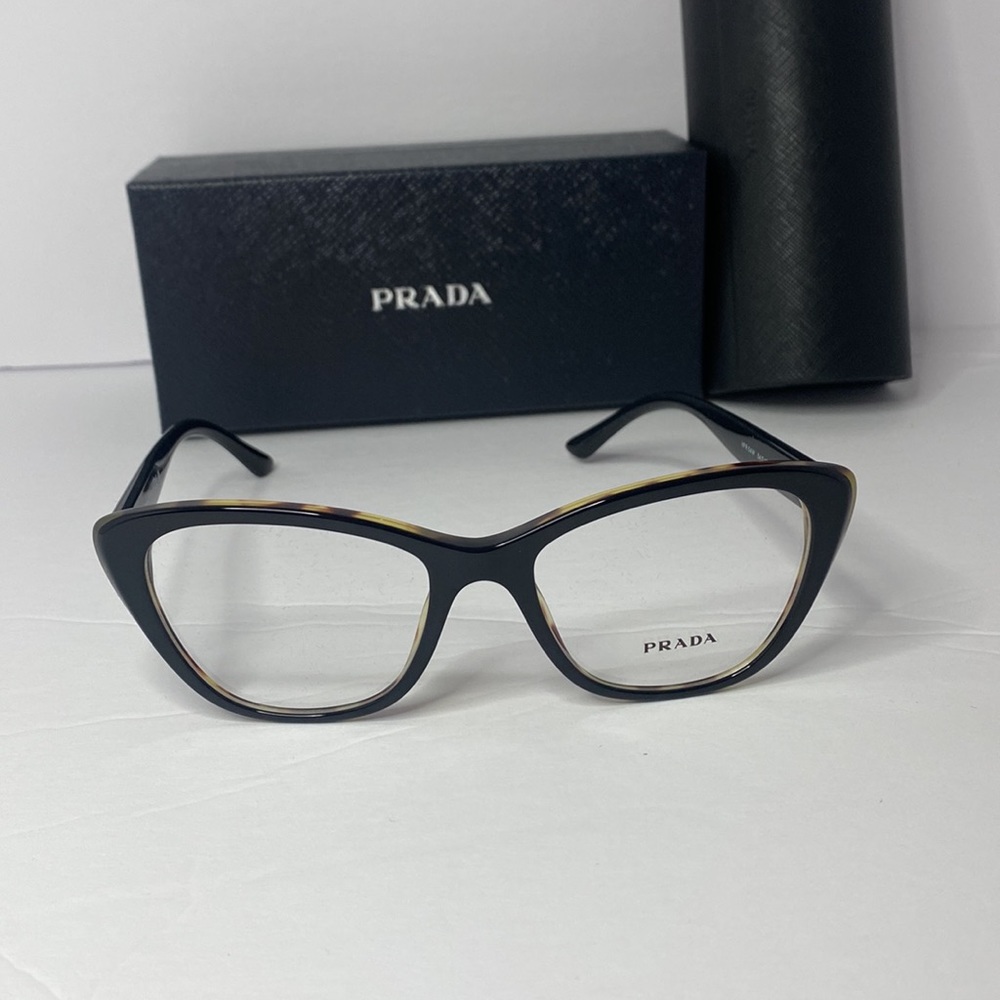 New Prada Sexy Women Black Havana Cat-Eye Eyeglasses - Picture 3 of 13